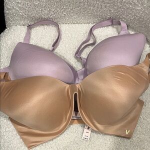 Victoria's Secret Lavender and Tan Bras